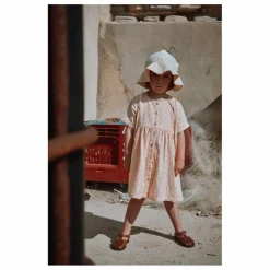 Poudre Organic Chapeau Pivoine Double Gaze de Coton Bio | Rose poudré New