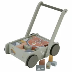 Little Dutch Chariot à blocs en bois FSC - Little Farm Multicolore