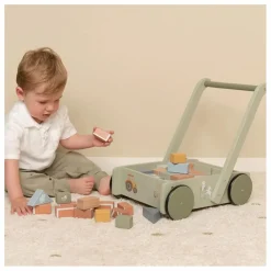Little Dutch Chariot à blocs en bois FSC - Little Farm Multicolore