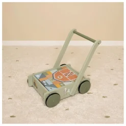 Little Dutch Chariot à blocs en bois FSC - Little Farm Multicolore