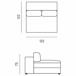 Panac Edition Chauffeuse 2 places Bellechasse en velours brut - 120 cm |