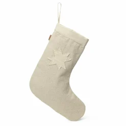 Clearance Ferm Living Chaussette de Noël Vela en coton bio | Beige