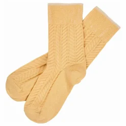 FUB Chaussettes Herringbone | Jaune pâle Sale