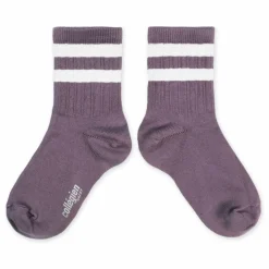 Collégien Chaussettes Nico Rayées | Violet New