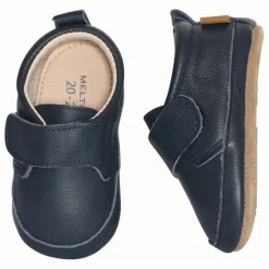 Best Melton Chaussons Cuir | Bleu marine