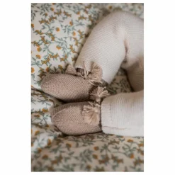 Discount Gentil Coquelicot Chaussons en tricot et pochon brodé | Taupe