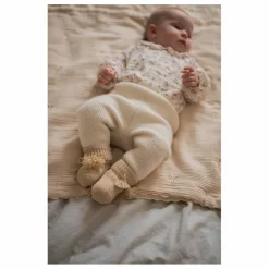 Sale Gentil Coquelicot Chaussons en tricot et pochon brodé | Nude