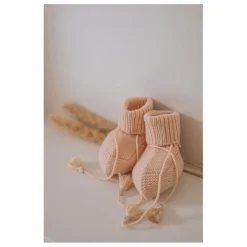 Sale Gentil Coquelicot Chaussons en tricot et pochon brodé | Nude