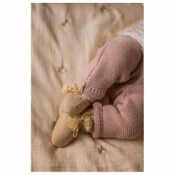 Gentil Coquelicot Chaussons en tricot et pochon brodé | Beige Sale