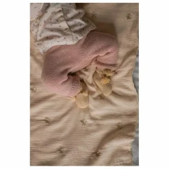 Gentil Coquelicot Chaussons en tricot et pochon brodé | Beige Sale