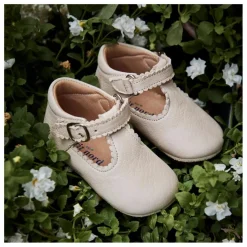 New Petit Nord Chaussons T-Bar | Crème