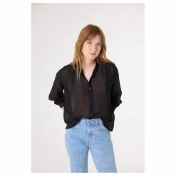 Discount Sacrécoeur Chemise Ali Coton Bio et Soie | Noir