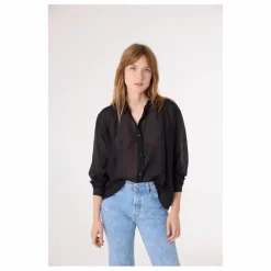 Discount Sacrécoeur Chemise Ali Coton Bio et Soie | Noir