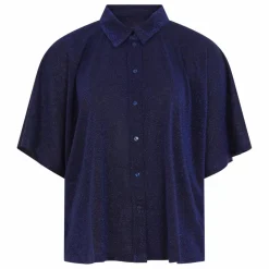 Online Momoni Chemise Brooklyn Métallisée | Bleu marine