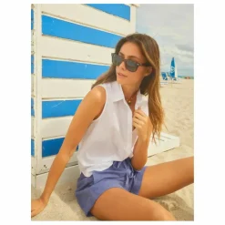 Hot Xirena Chemise Brooks Popeline de Coton | Blanc