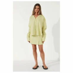 Zulu & Zephyr Chemise Celery Lin | Vert anis Hot