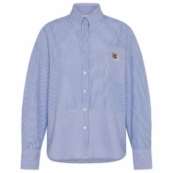 Discount Momoni Chemise Claire Rayée Popeline de Coton | Bleu Clair