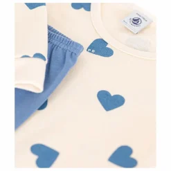 Petit Bateau Chemise de Nuit Molleton Cœurs | Bleu Outlet