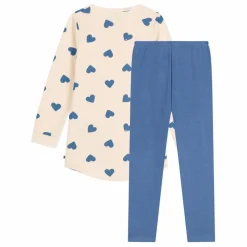 Petit Bateau Chemise de Nuit Molleton Cœurs | Bleu Outlet