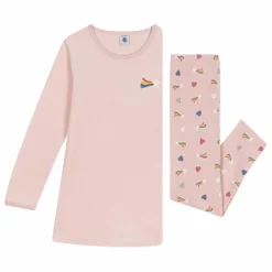 Outlet Petit Bateau Chemise de Nuit Velours et Legging | Rose