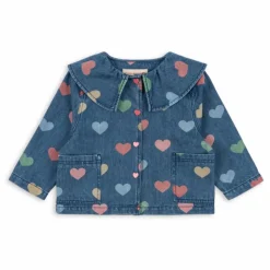 Enfant Konges Sløjd Chemise en Jean Magot Cœurs Coton Bio |