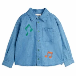 Best Mini Rodini Chemise Notes Denim Coton Bio | Bleu