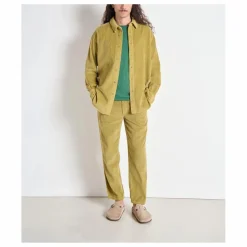 American Vintage Chemise Padow Velours | Vert kaki clair Clearance