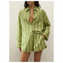 Faithfull the Brand Chemise Rayures Clemente | Vert Sale