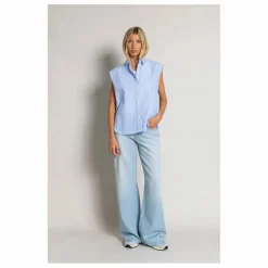 Outlet Smallable Woman Chemise Sans Manches Laura Rayée | Bleu Clair