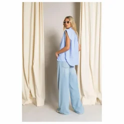 Outlet Smallable Woman Chemise Sans Manches Laura Rayée | Bleu Clair