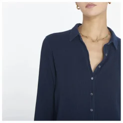 Xirena Chemise Scout Gaze de Coton | Bleu nuit Discount