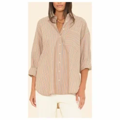 Clearance Xirena Chemise Sydney Rayée | Caramel