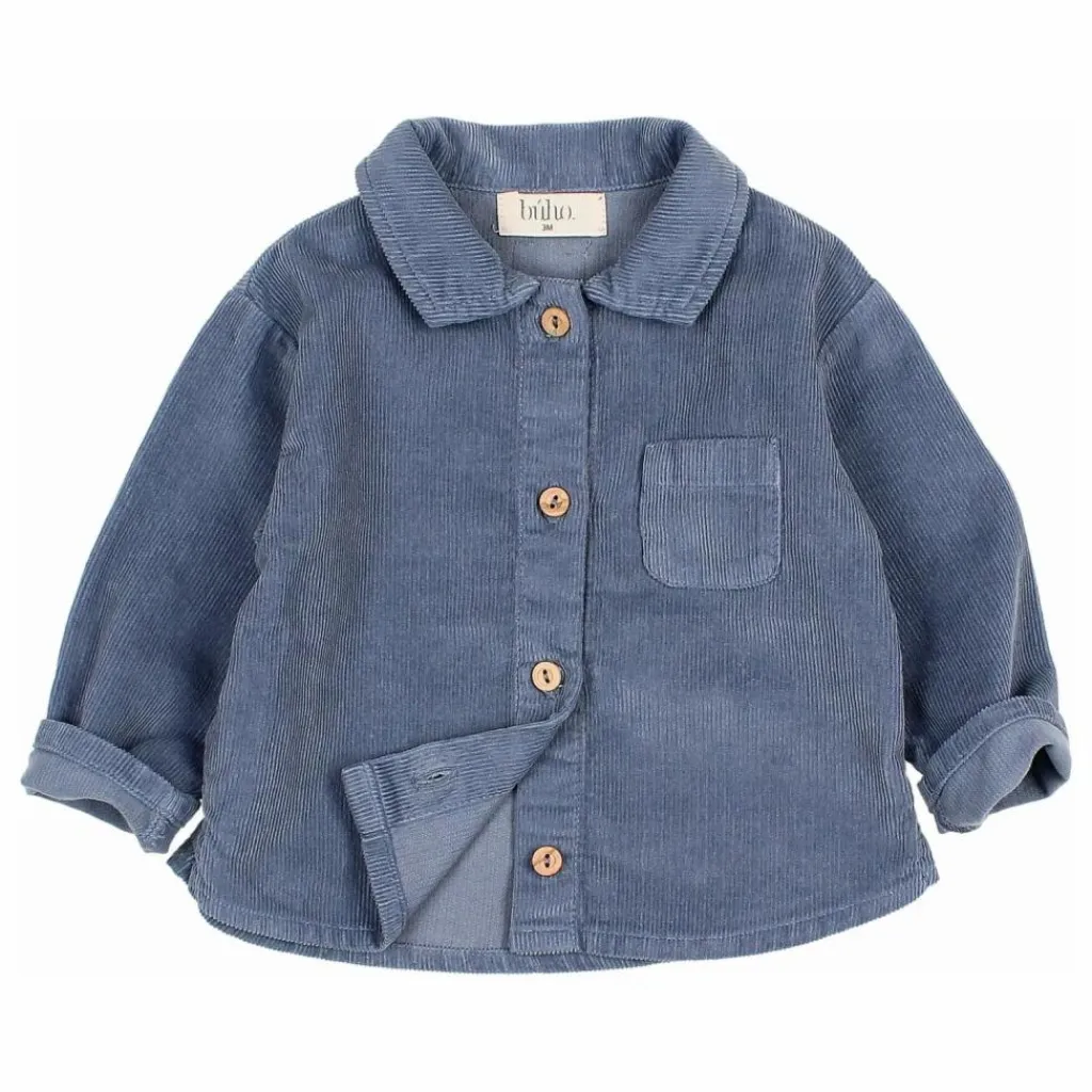 Outlet Búho Chemise Velours Côtelé Coton Bio | Bleu gris