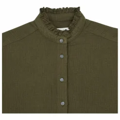 Clearance Hartford Chemisier Col Volants Comedy | Vert kaki