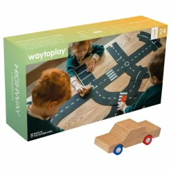Waytoplay Circuit Highway avec 1 voiture - 24 pièces Multicolore New