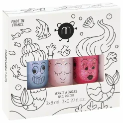 Enfant Nailmatic Kids Coffret 3 vernis Mermaid - Merlin, Polly et Sissi