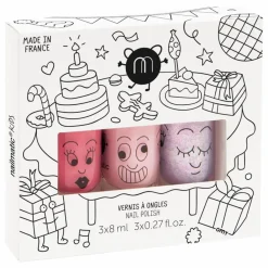 Enfant Nailmatic Kids Soins Du Corps|Coffrets|Coffret 3 vernis Party - Cookie Bella Elliot
