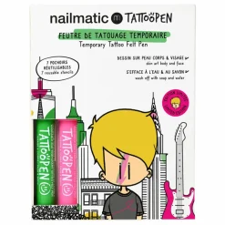 Enfant Nailmatic Kids Soins Du Corps|Coffrets|Coffret duo Tattoopen & Pochoir Réutilisable New York x JO LITTLE