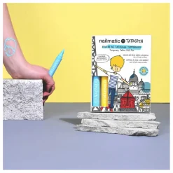 Sale Nailmatic Kids Coffret duo Tattoopen & Pochoir Réutilisable Paris x JO LITTLE Non teinté