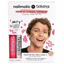 Nailmatic Kids Coffret Kit duo feutre de tatouage Tattoopen Arty Non teinté Discount