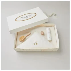 Clearance Bonpoint Coffret Naissance Cape de Bain Brosse et Huile Naturel