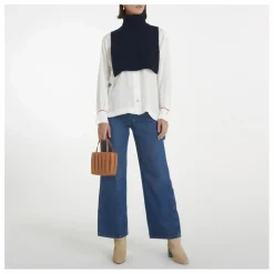 Forte Forte Col Laine Vierge | Bleu nuit