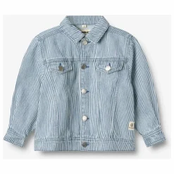 Wheat Collaboration x Pernille Teisbæk - Veste Denim Vive Rayures Coton Bio | Bleu ciel Online