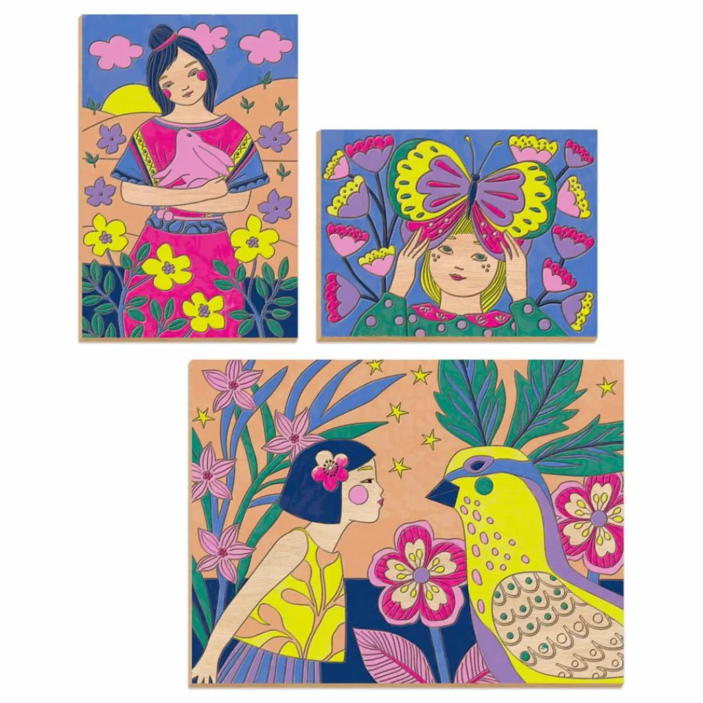 Sale Djeco Coloriage Sweet girls Multicolore