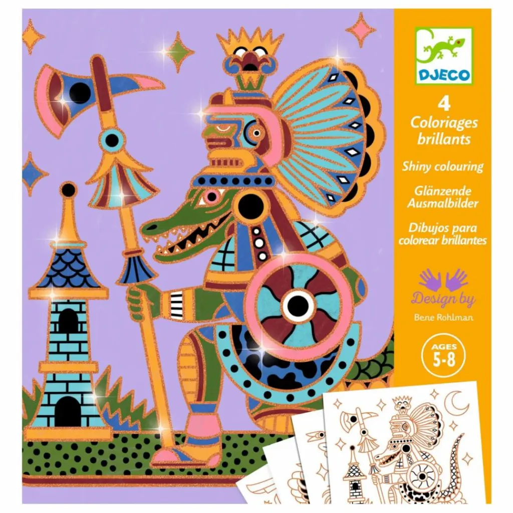 Discount Djeco Coloriages Animaux guerriers Multicolore