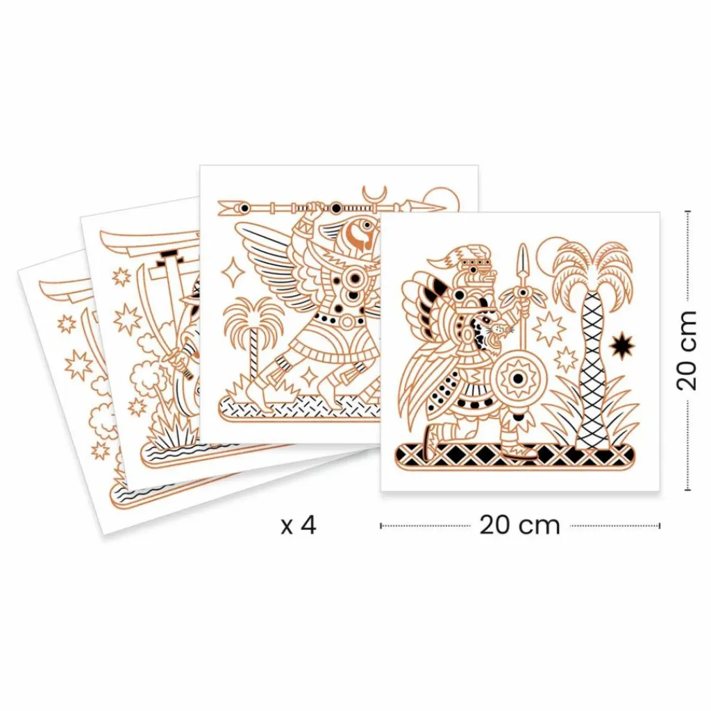 Discount Djeco Coloriages Animaux guerriers Multicolore