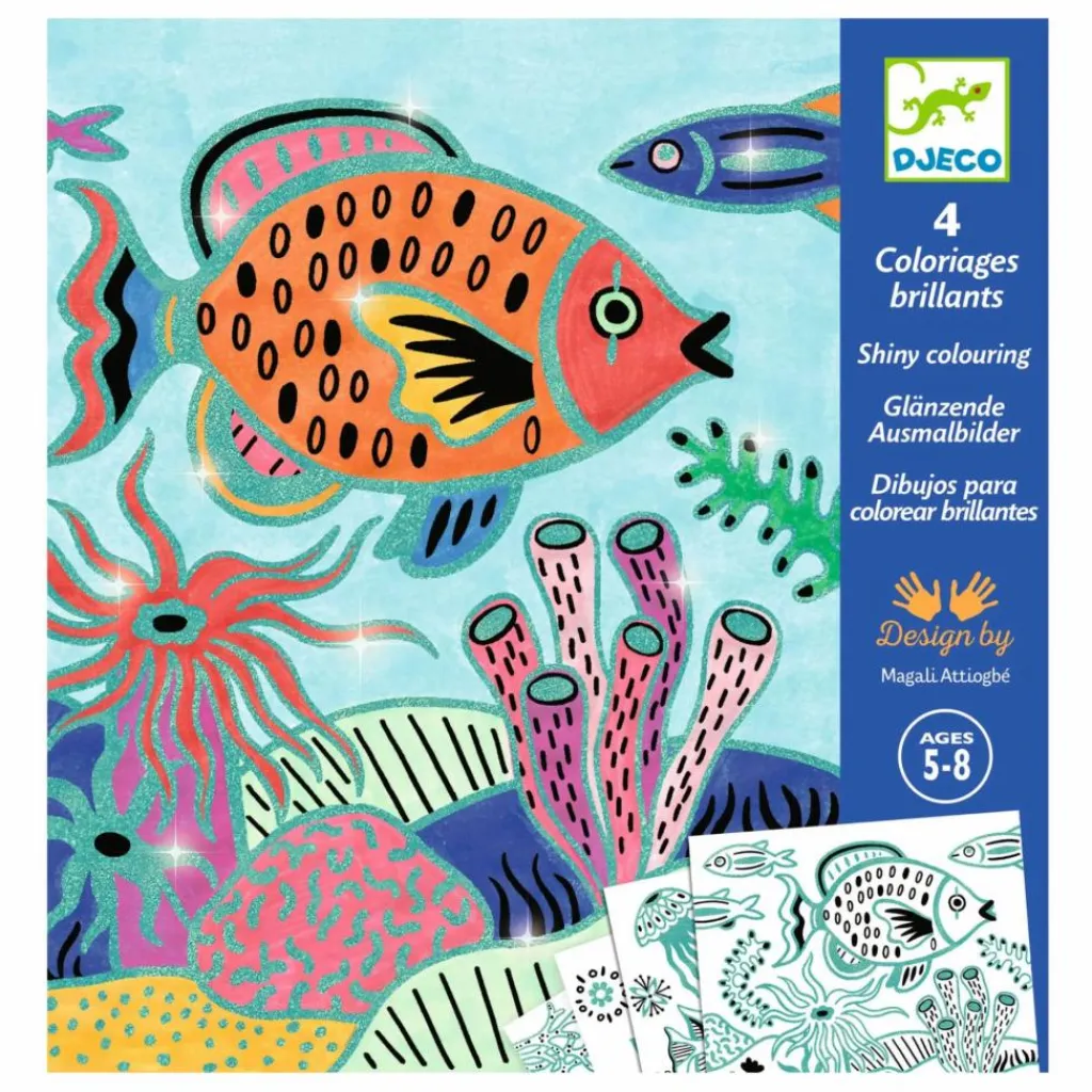 Discount Djeco Coloriages Sous la Mer Multicolore