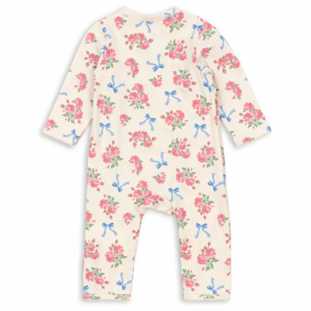 Konges Sløjd Combinaison Cache Coeur Fleurie Coton Bio | Ecru Sale