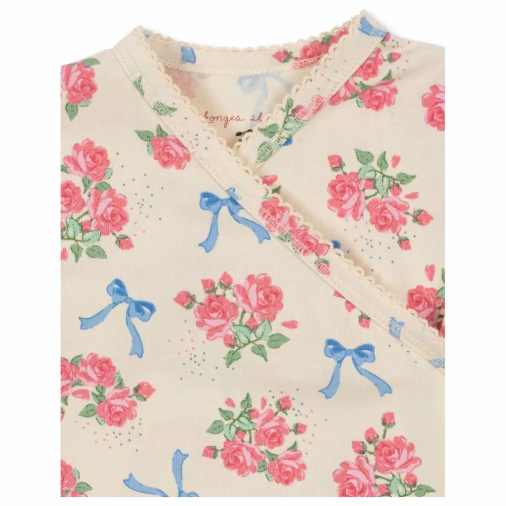 Konges Sløjd Combinaison Cache Coeur Fleurie Coton Bio | Ecru Sale