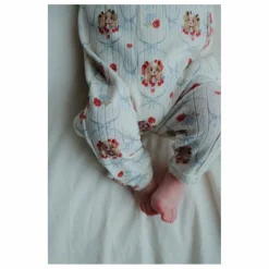 Hot Konges Sløjd Combinaison Cache Cœur Minnie Chiens Pointelle Coton Bio | Ecru